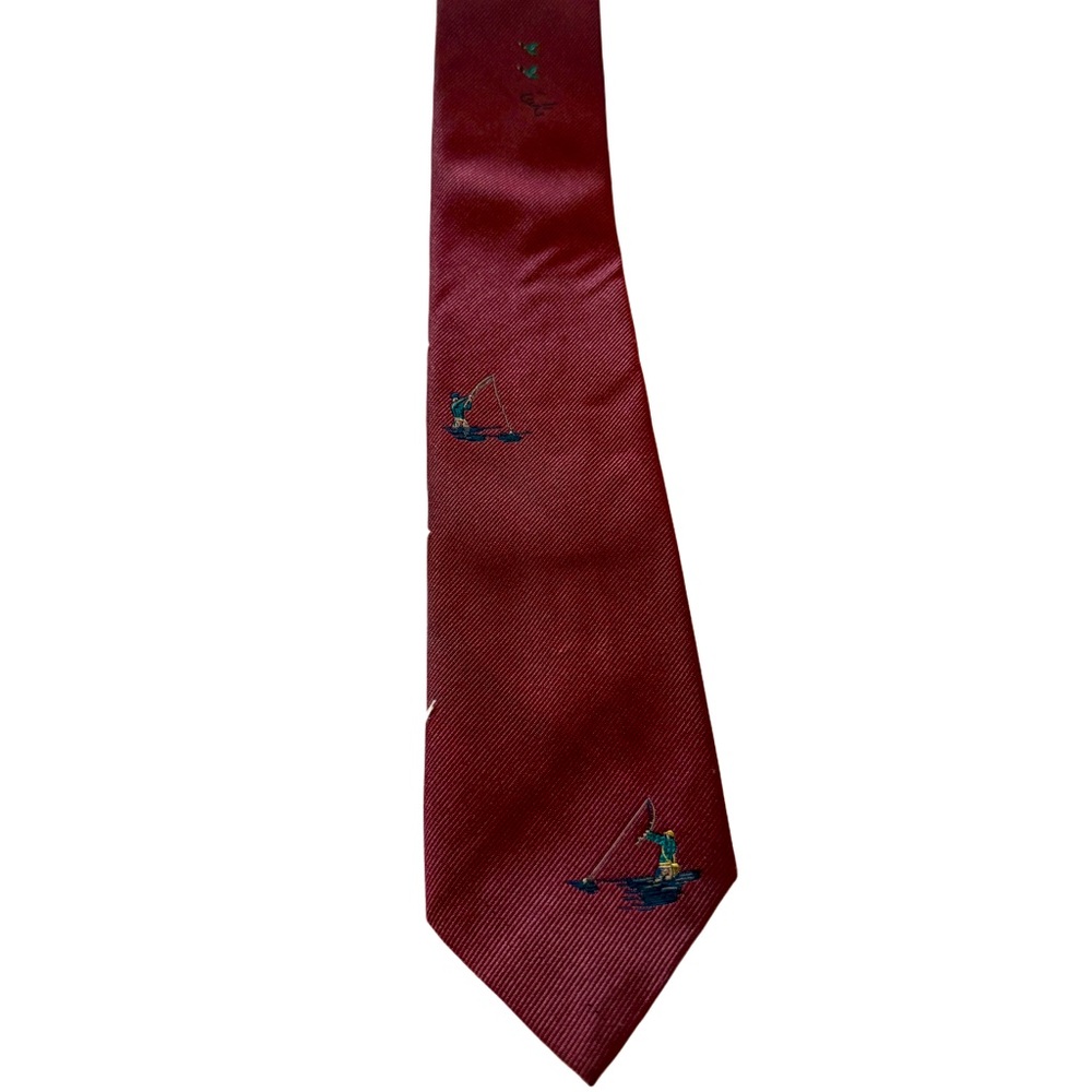 Vintage Hathaway Burgundy Fishermen 3” Tie, Great Condition
